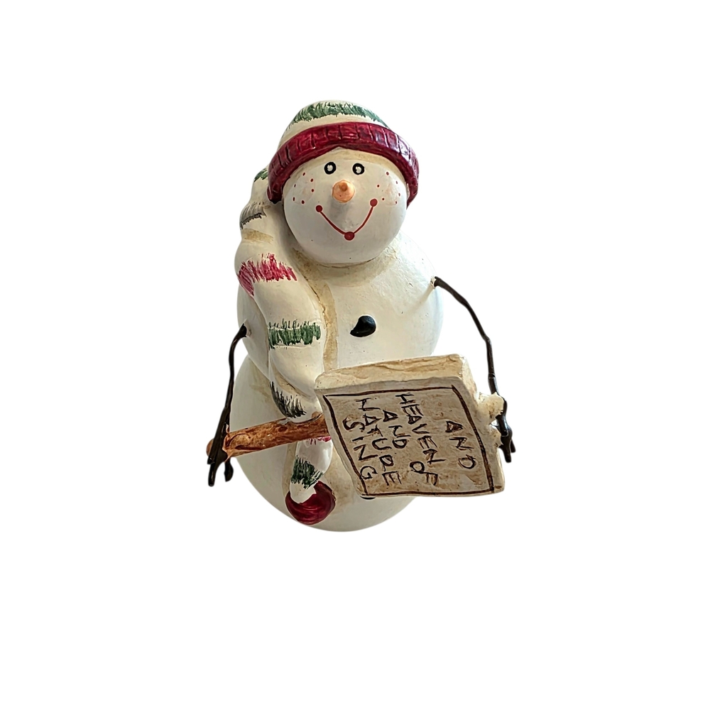 Vintage Jolly Follies Caroling Snowman Sandi Gore Evans 90s Christmas Home Decor
